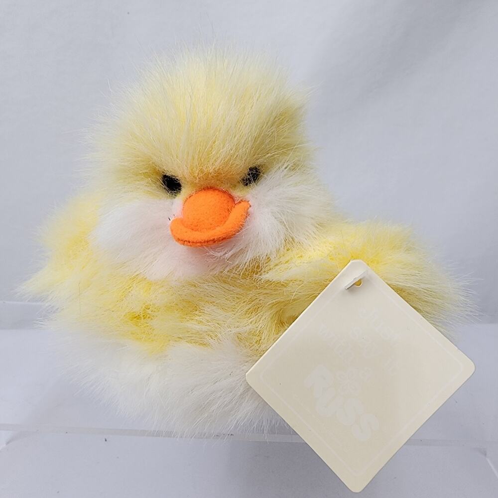 Vintage Russ Baby Waddles Duck Yellow Soft Fuzzy Chubby 6” Plush Stuffed NWT